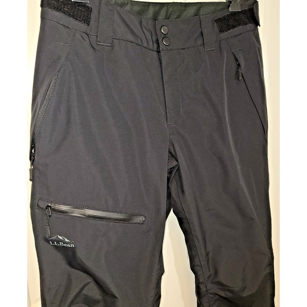 LL Bean Wildcat Snow Pants Mens S Pet Waterproof Insulated Pockets Black Skiing